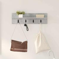 Wandgemonteerde kapstok met plank Betongrijs 60 x 10.5 x 18 cm