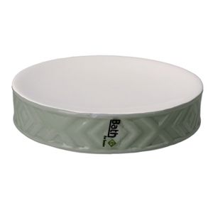 Zeephouder/zeepbakje groen/wit keramiek 10 cm   -