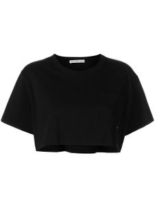 Alexander Wang t-shirt crop DTC à patch logo - Noir