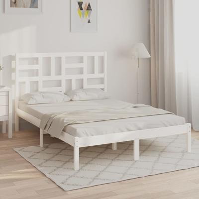 Bedframe massief hout wit 140x200 cm