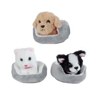 Take Me Home knuffel pluche - hond of poes in mand, 12cm