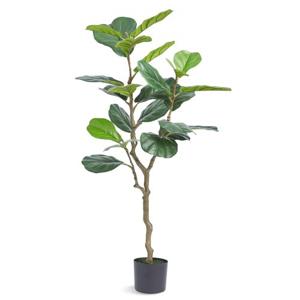 VEVOR Fiddler Fig Kunstmatige 54x54x121cm Kunstplant PE Kunstplanten Nep Plastic Planten in een Pot Kunstbloem Geurloos Waterdicht voor decoratie Slaapkamer Studeer Woonkamer