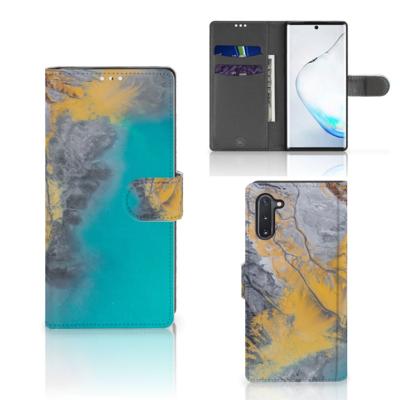 Samsung Galaxy Note 10 | Bookcase | Marble Blue Gold