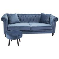 Venture Home Velvet Bank 88 x 80 x 217 - Blauw