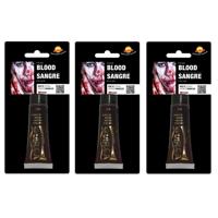 Fiestas Guirca Tube vloeibaar horror nepbloed - 3x - schmink - rood - 20 ml - Halloween