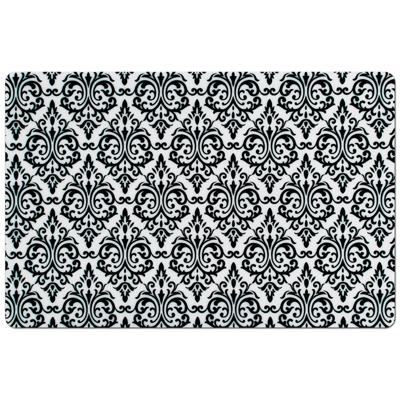 Zeller tafel placemats met barok print - zwart - 43,5 x 28,5 cm - Vintage onderleggers