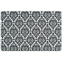 Zeller tafel placemats met barok print - zwart - 43,5 x 28,5 cm - Vintage onderleggers