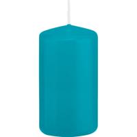 Cilinderkaars/stompkaars - turquoise - 6 x 12 cm - 40 branduren