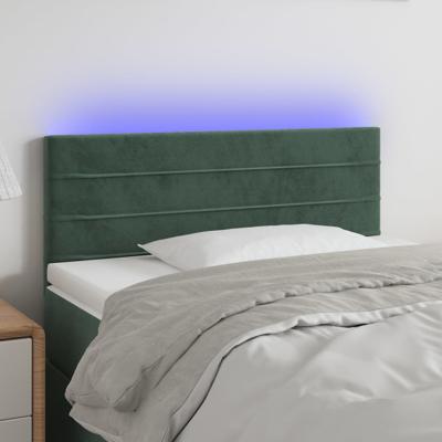 Hoofdbord LED 100x5x78/88 cm fluweel donkergroen