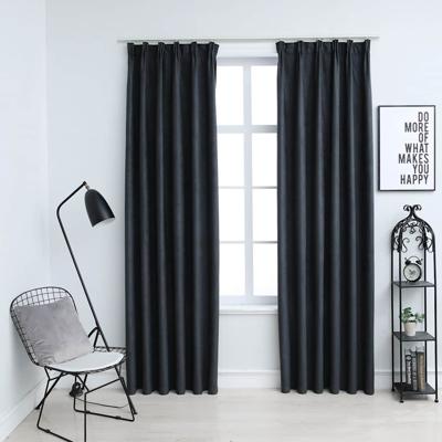 VidaXL Gordijnen verduisterend met haken 2 st 140x245 cm antraciet
