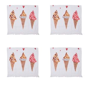 HAES DECO - Gastendoek / handdoek - 40x66 cm - 100% Katoen - Frosty and Sweet