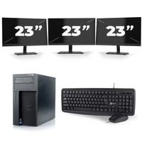 Dell Precision T1650 Micro Tower - Intel Core i5-2e Generatie - 8GB RAM - 256GB SSD - Windows 10 + 3x 23 inch Monitor