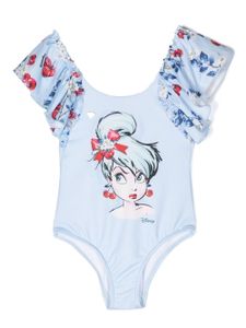 Monnalisa maillot de bain Tinkerbell à volants - Bleu