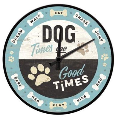 Wandklok Dog Times Are Good Times - LAATSTE KANS
