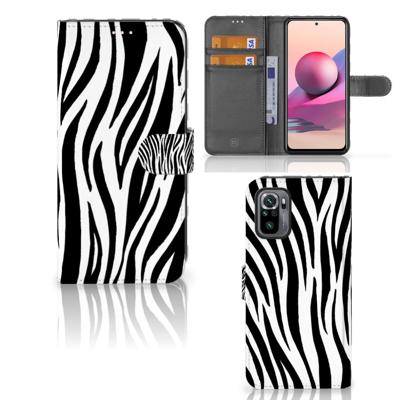 Xiaomi Redmi Note 10S | 10 4G | Poco M5s | Telefoonhoesje | Met pasjeshouder | Zebra