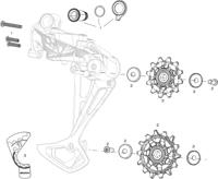 SRAM achterderailleur "sx eagle" rear derail. sx eagle 12sp black