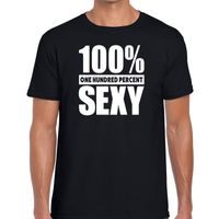 100 procent sexy tekst t-shirt zwart voor heren 100 procent sexy tekst t-shirt zwart voor heren