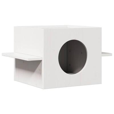 VidaXL Kattenhuis 51x35x30 cm massief grenenhout wit