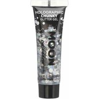 Moon Creations Chunky Glittergel voor lichaam en gezicht - zilver - 12 ml