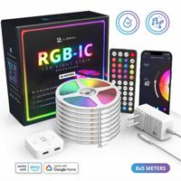 Lideka - LED Strip 40m (8x5m) RGB + IC - Afstandsbediening - Gaming Lichtstrip met App - 1200 LEDs - Zelfklevend Licht - thumbnail