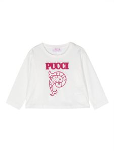 PUCCI Junior t-shirt à logo en tweed - Blanc