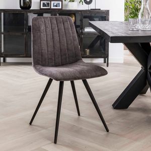 Eetkamerstoel 'Cora' Velvet, kleur Grijs