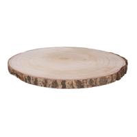 Kaarsenbord/decoratie dienblad - houten boomschijf - D45 x H3 cm - rond - tafeldecoratie schaal