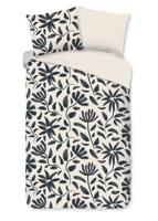 Good Morning Dekbedovertrek "getekende bloemen" - Wit - (140x200/220 cm) - Katoen