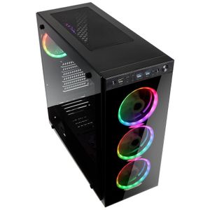 Kolink HORIZON Midi-tower PC-behuizing Zwart, RGB 4 voorgeïnstalleerde ventilators, Zijvenster, Stoffilter