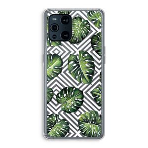 Geometrische jungle: Oppo Find X3 Transparant Hoesje