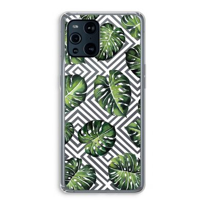 Geometrische jungle: Oppo Find X3 Transparant Hoesje