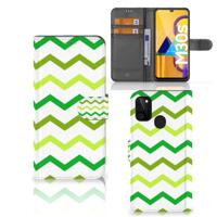 Samsung Galaxy M21 | M30s | Telefoon Hoesje | Zigzag Groen