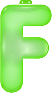 Opblaasbare letter F groen   -