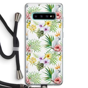 Gele kuif: Samsung Galaxy S10 Plus Transparant Hoesje met koord