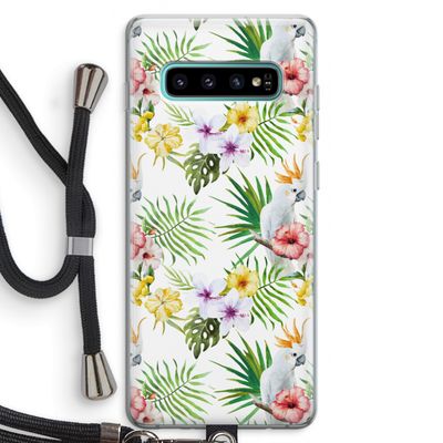 Gele kuif: Samsung Galaxy S10 Plus Transparant Hoesje met koord