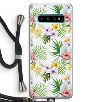 Gele kuif: Samsung Galaxy S10 Plus Transparant Hoesje met koord