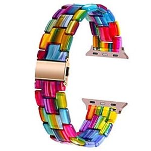 Slimme horlogeband voor Apple iWatch Serie 8 7 6 5 4 3 2 1 SE Ultra 49mm 45mm 44mm 42mm 41mm 40mm 38mm Hars Smartwatch Band Dames armband Roestvrij stalen gesp sieraden armband Vervanging Polsbandje Lightinthebox