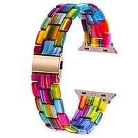 Slimme horlogeband voor Apple iWatch Serie 8 7 6 5 4 3 2 1 SE Ultra 49mm 45mm 44mm 42mm 41mm 40mm 38mm Hars Smartwatch Band Dames armband Roestvrij stalen gesp sieraden armband Vervanging Polsbandje Lightinthebox - thumbnail