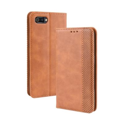 Magnetische Buckle retro Crazy Horse textuur horizontale Flip lederen case voor OPPO Realme C2/A1K met houder & kaartsleuven & fotolijstjes (bruin)