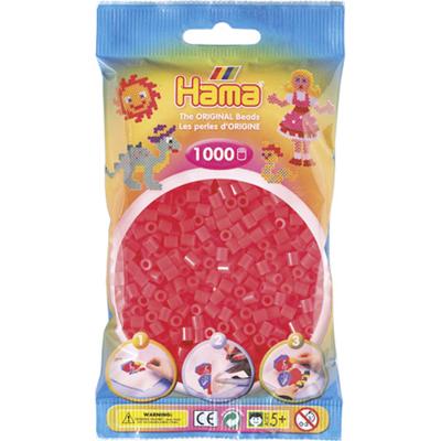 Hama strijkkralen 1000 stuks rood neon