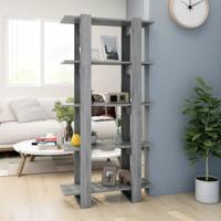 Boekenkast/kamerscherm 80x30x160 cm bewerkt hout grijs sonoma