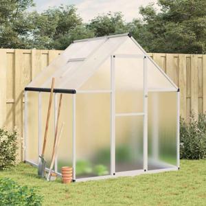 VidaXL Tuinkas met basisframe 169x169x195 cm aluminium zilverkleurig