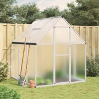 VidaXL Tuinkas met basisframe 169x169x195 cm aluminium zilverkleurig