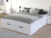 Bed ALBAROSA 160x200 cm wit met lades Bed ALBAROSA 160x200 cm wit met lades
