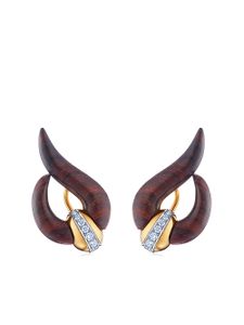 FRED LEIGHTON boucles d'oreilles Cocobolo en or 18ct orné de diamants