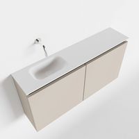 Toiletmeubel Mondiaz Ture | 100 cm | Meubelkleur Linen | Eden wastafel Talc Links | Zonder kraangat