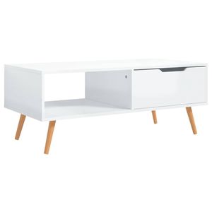 The Living Store Salontafel Woonkamer - 100 x 49.5 x 43 cm - Hoogglans Wit