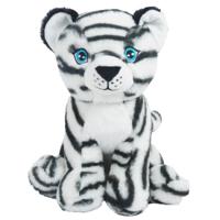 Knuffeldier Tijger Samuel - zachte pluche stof - dieren knuffels - wit - 23 cm