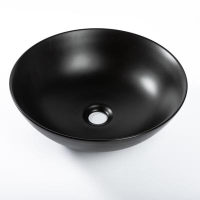 QeramiQ Dely Waskom - 38.5x38.5x14cm - keramiek - rond - mat zwart SW1102405