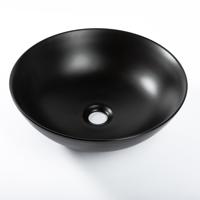 QeramiQ Dely Waskom - 38.5x38.5x14cm - keramiek - rond - mat zwart SW1102405